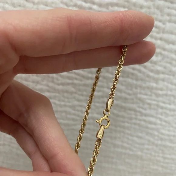 14kt Gold Rope Chain Bracelet - Picture 2 of 7